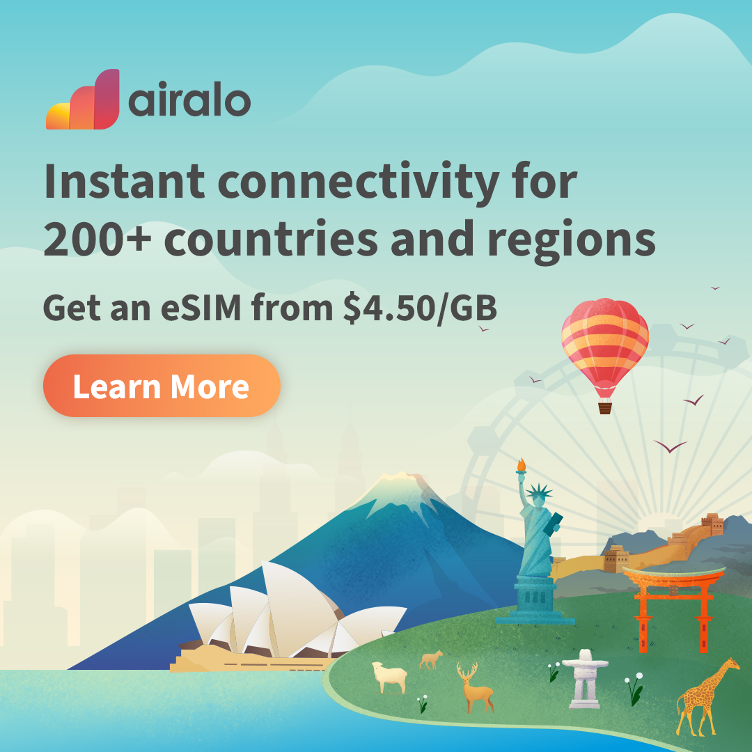 旅行电话卡eSIM：Airalo 优惠码